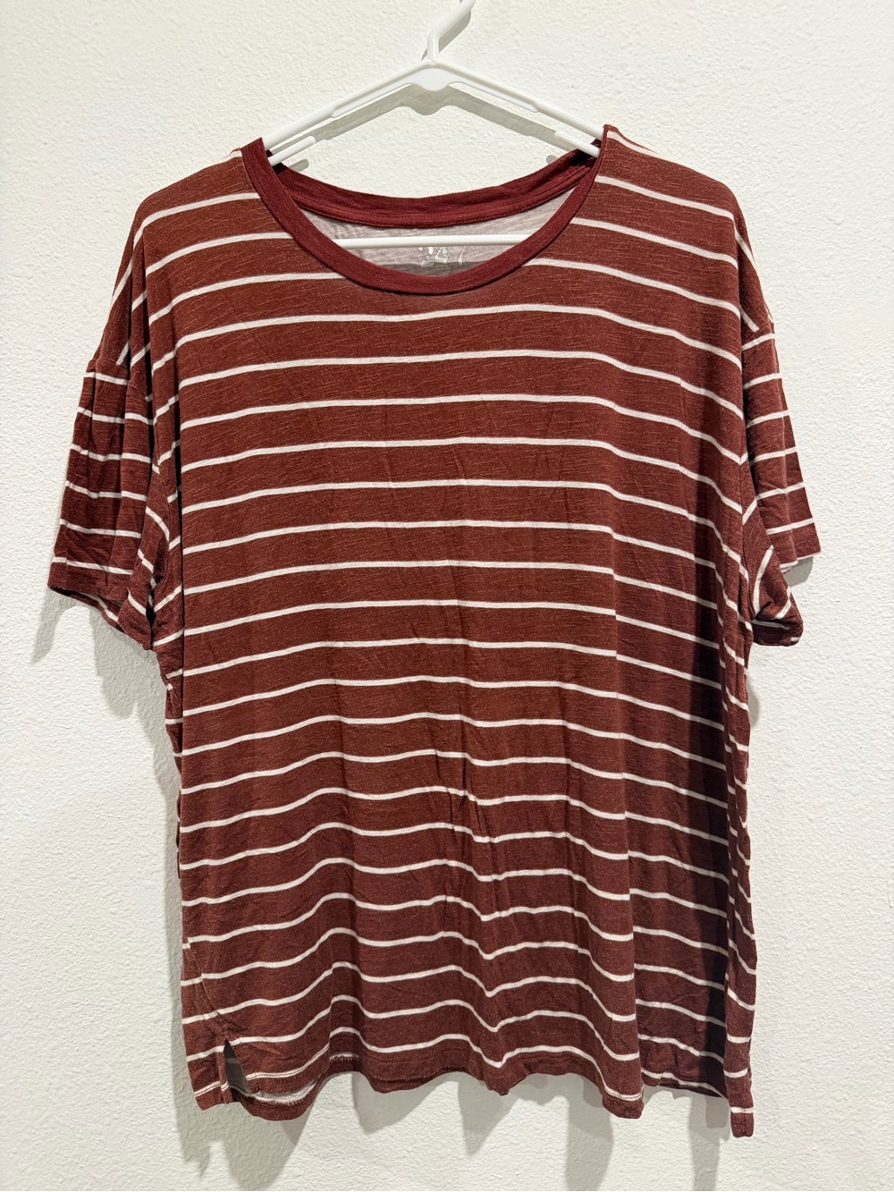 Maurices Women's Striped Tank Top - Rust and White
